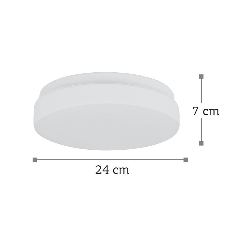 InLight Πλαφονιέρα οροφής από λευκό μέταλλο και λευκή οπαλίνα 1XE27 D:24cm (42096-Β)