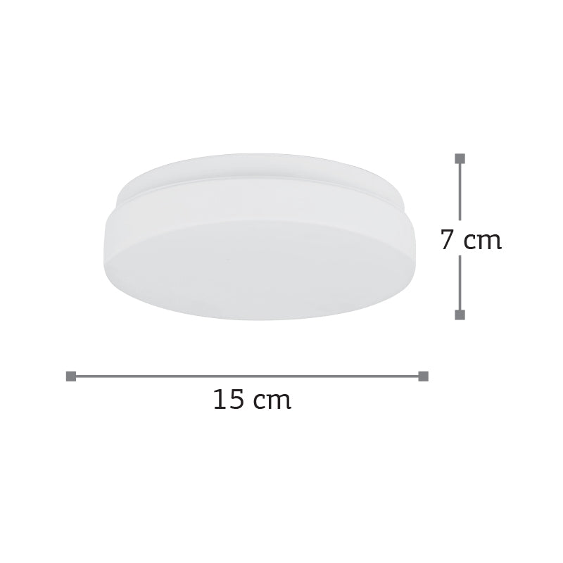InLight Πλαφονιέρα οροφής από λευκό μέταλλο και λευκή οπαλίνα 1XE27 D:15cm (42096-Γ)