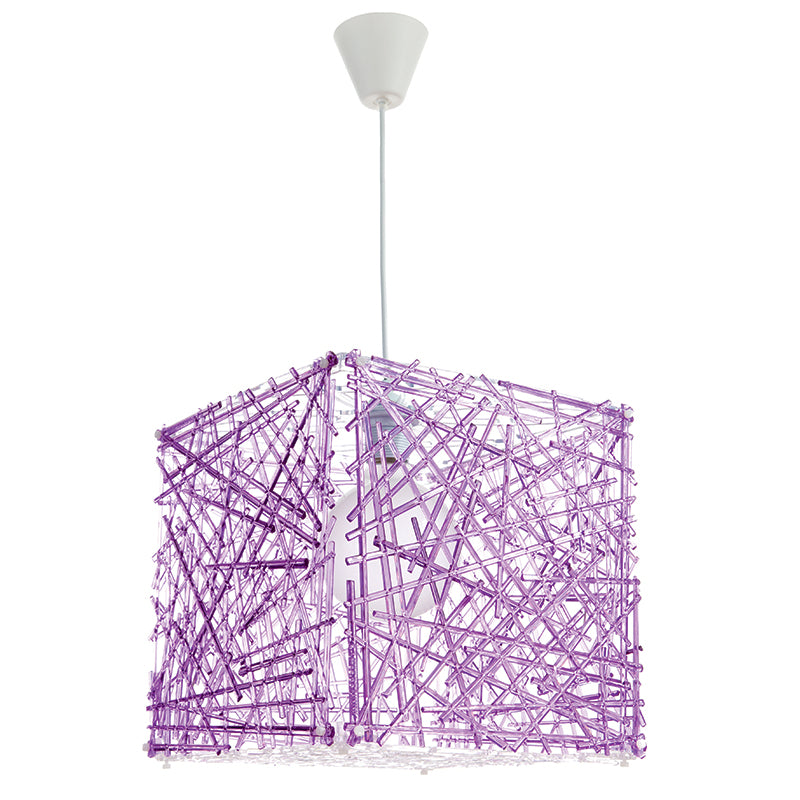 InLight Κρεμαστό φωτιστικό από μοβ plexiglass 1XE27 D:30cm (4339-Μοβ)