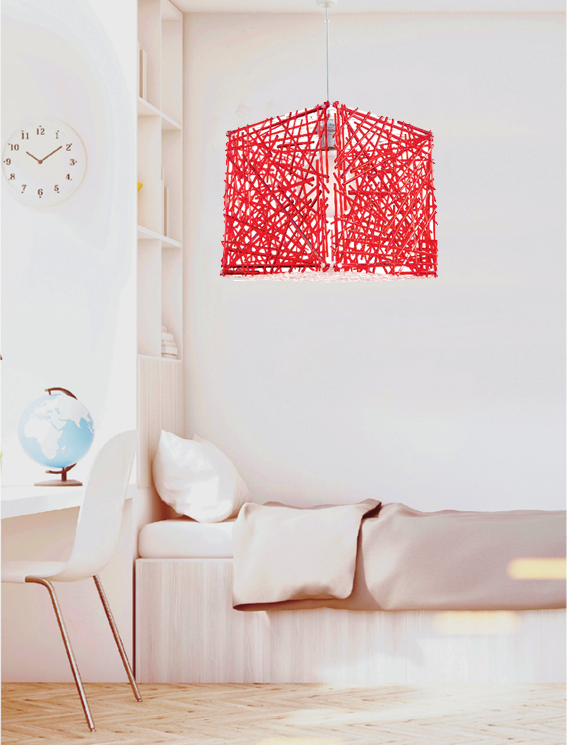 InLight Κρεμαστό φωτιστικό από ροζ plexiglass 1XE27 D:30cm (4339-Ροζ)