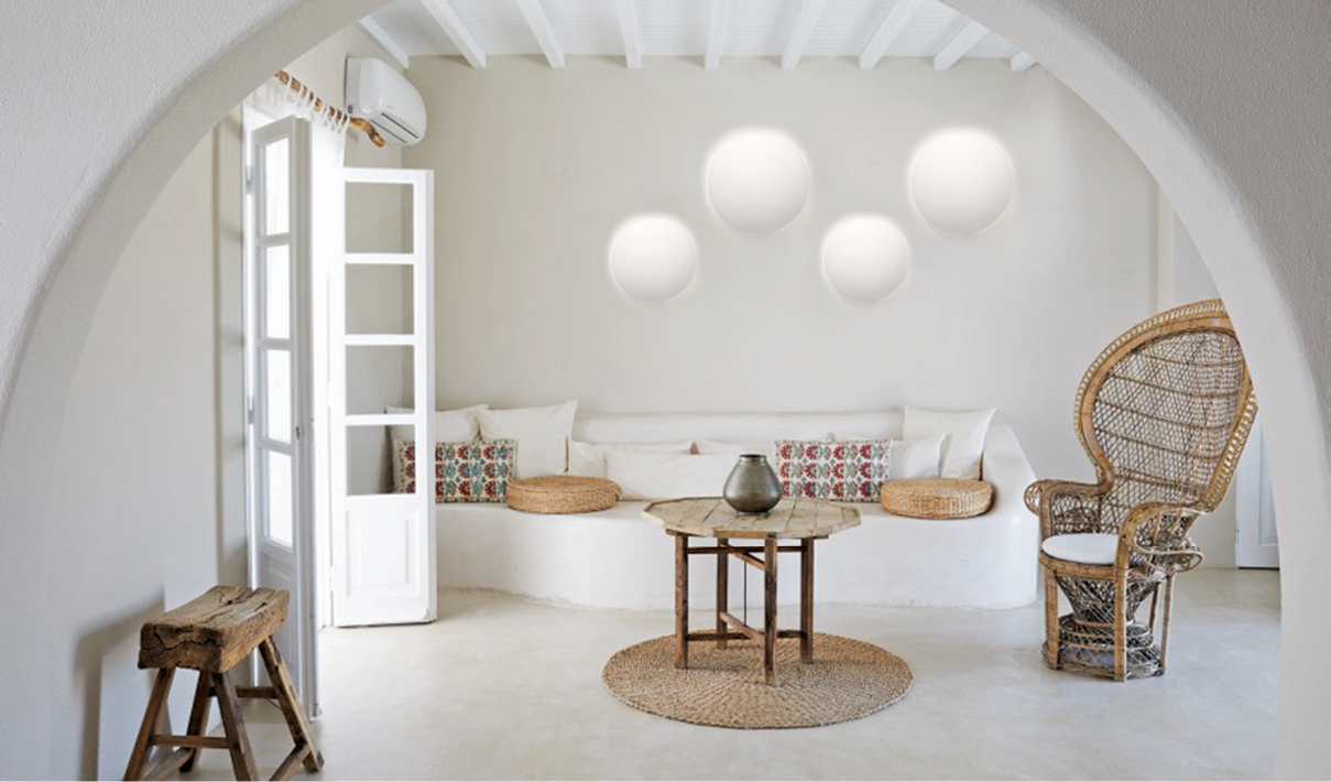 InLight Επιτοίχιο φωτιστικό LED 6,5W 3000K λευκό από γύψο D:28cm (43405-A)