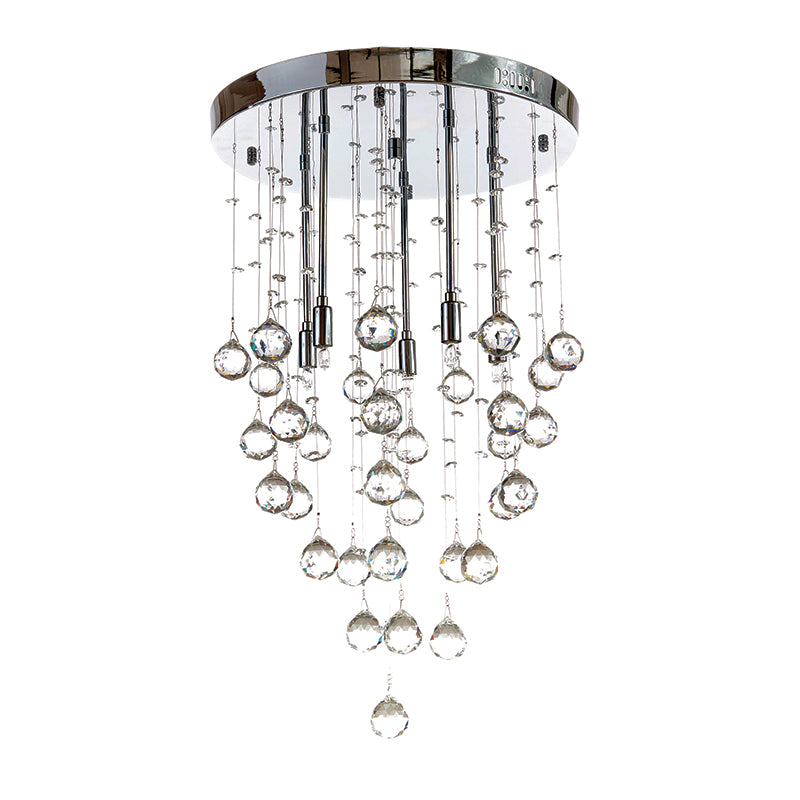 InLight Φωτιστικό οροφής από χρώμιο μέταλλο και διάφανα κρύσταλλα 5XG9 D:40cm  (5201-Β)