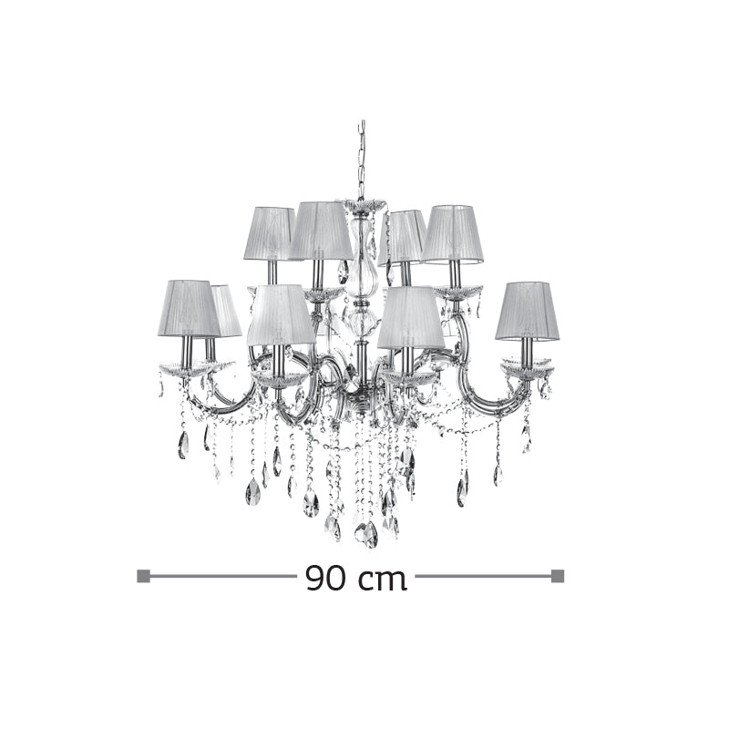 InLight Κρεμαστό φωτιστικό από χρυσό μέταλλο γυαλί και κρύσταλλα (5243-12Φ-Χρυσό)