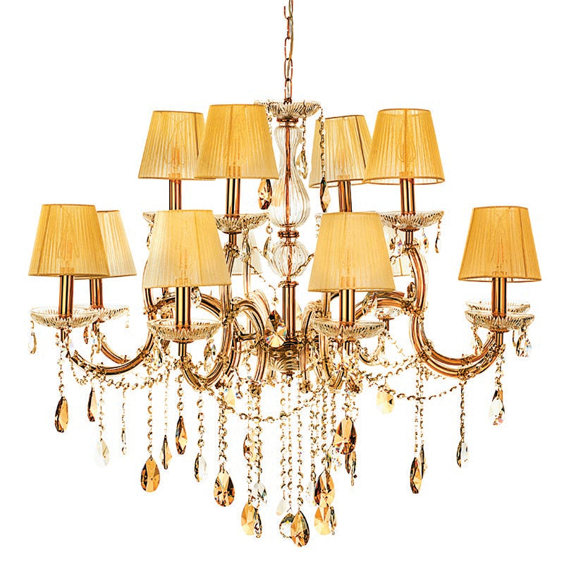InLight Κρεμαστό φωτιστικό από χρυσό μέταλλο γυαλί και κρύσταλλα (5243-12Φ-Χρυσό)