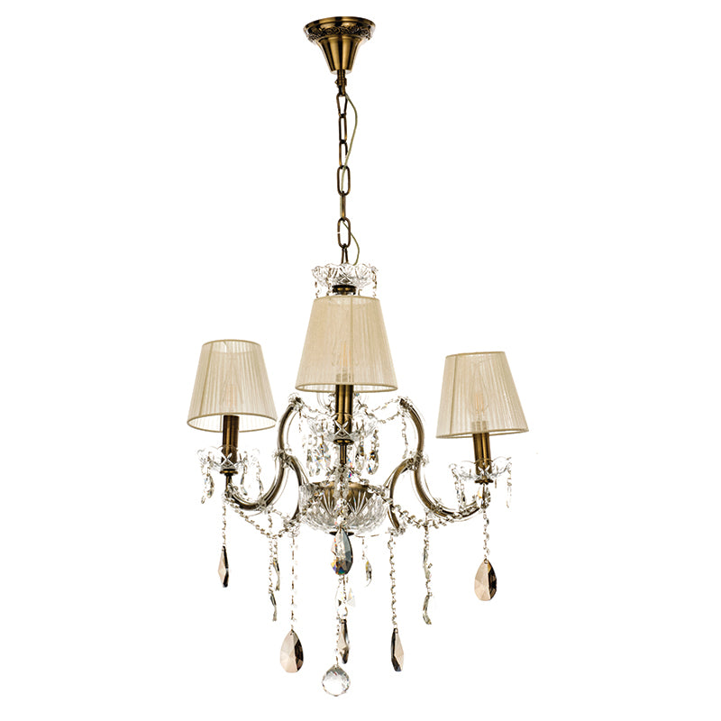 InLight Κρεμαστό φωτιστικό από οξυντέ μέταλλο γυαλί και κρύσταλλα (5243-3Φ-Οξυντέ)