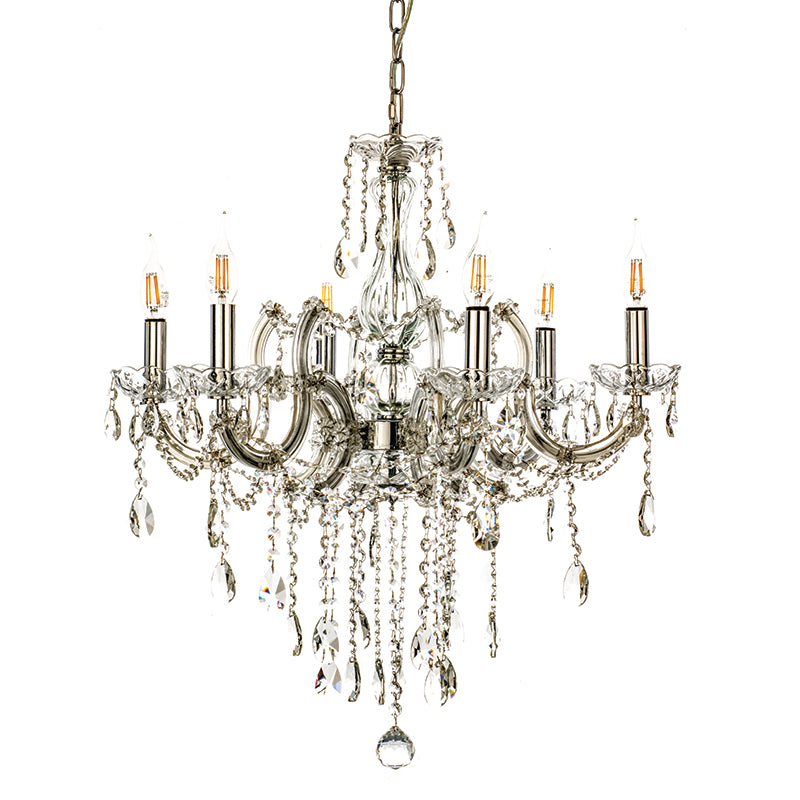 InLight Κρεμαστό φωτιστικό από χρώμιο μέταλλο γυαλί και κρύσταλλα (5243-6Φ-Χρώμιο)