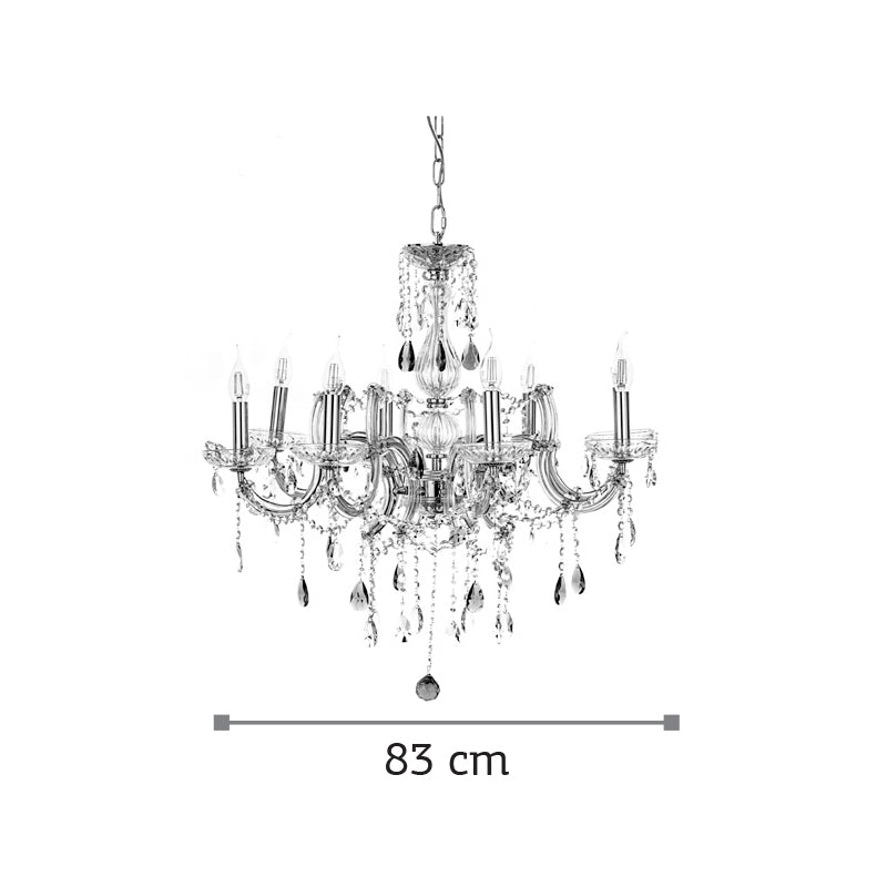 InLight Κρεμαστό φωτιστικό από χρυσό μέταλλο γυαλί και κρύσταλλα (5243-8Φ-Χρυσό)