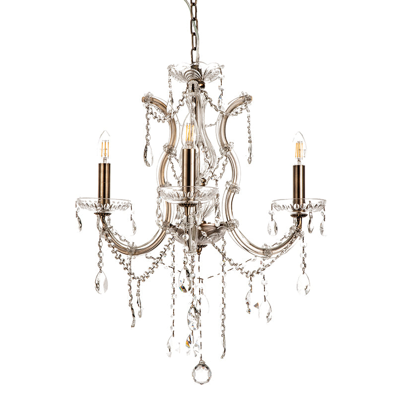 InLight Κρεμαστό φωτιστικό από οξυντέ μέταλλο γυαλί και κρύσταλλα 3XE14 D:45cm (5244-3-Οξυντέ)