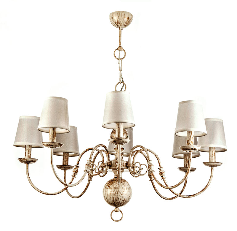 InLight Κρεμαστό φωτιστικό από μέταλλο σε λευκή πατίνα 8XE14 D:83cm (5311-8)