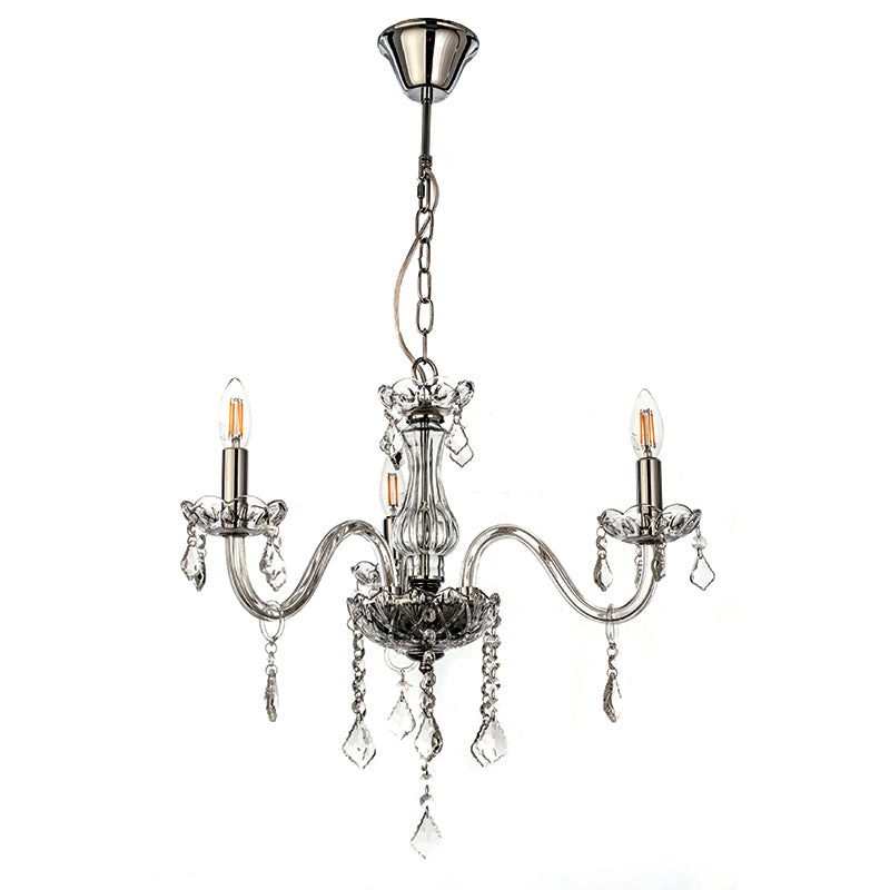 InLight Κρεμαστό φωτιστικό από διάφανο γυαλί και κρύσταλλα 3XE14 D:55cm (5314-3-CLEAR)