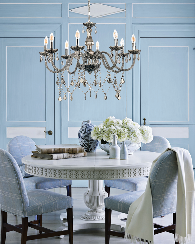 InLight Κρεμαστό φωτιστικό από φιμέ γυαλί και κρύσταλλα 8XE14 D:75cm (5314-8-FIME)