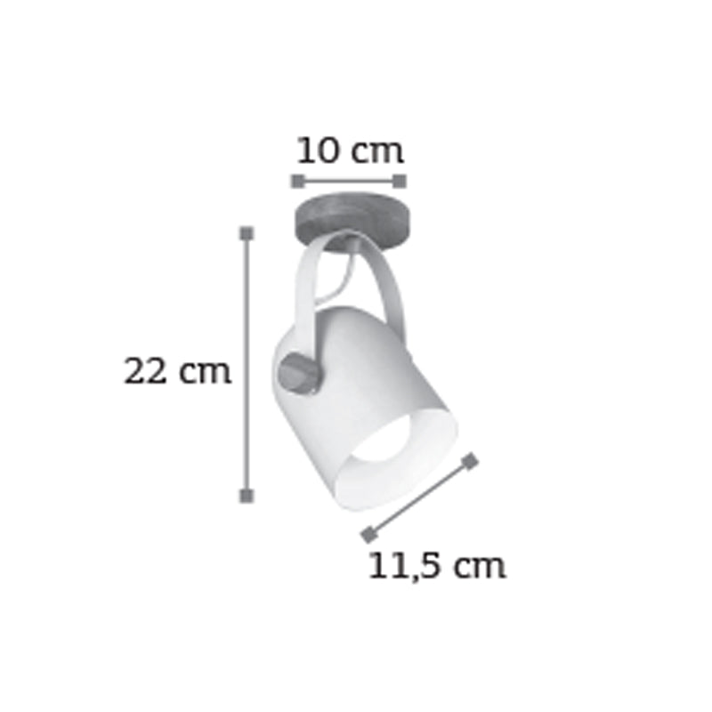 InLight Επιτοίχιο σποτ από λευκό μέταλλο και ξύλο 1XE27 D:22cm (6133-1-WH)