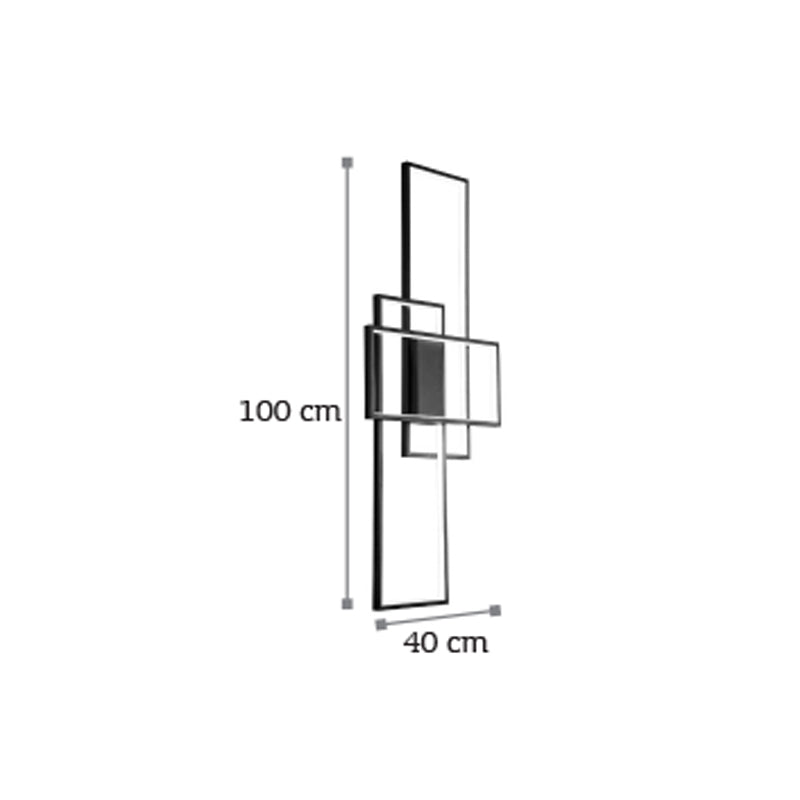 InLight Επιτοίχιο φωτιστικό LED 80W 3000K από αλουμίνιο σε μαύρη απόχρωση D:100cm (6158-BL)