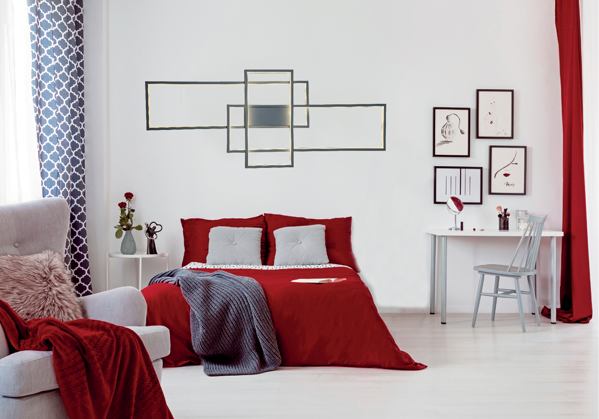 InLight Επιτοίχιο φωτιστικό LED 80W 3000K από αλουμίνιο σε χρώμιο απόχρωση D:100cm (6159-CH)