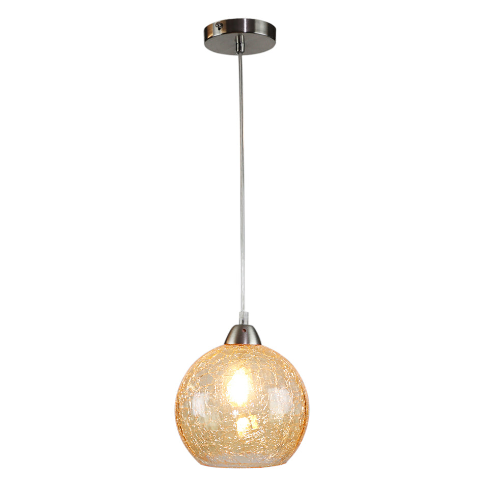 InLight Κρεμαστό φωτιστικό από μελί κρακελέ γυαλί 1XE14 D:16cm (4289-Β-Μελί)