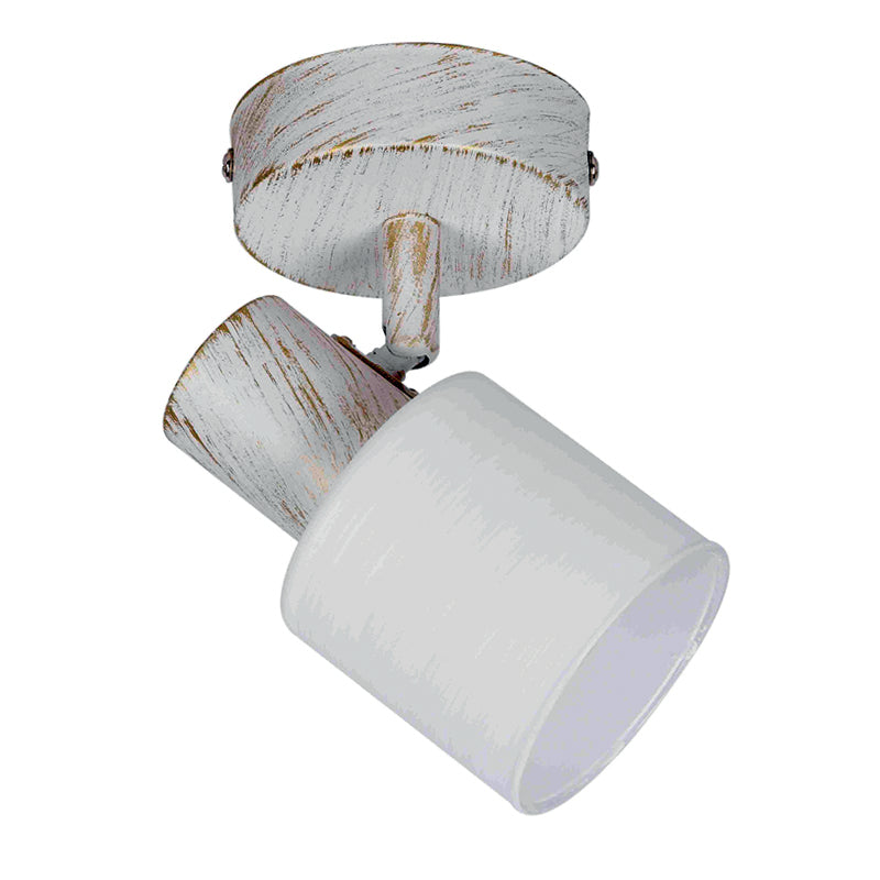 InLight Επιτοίχιο σποτ από μέταλλο σε απόχρωση λευκής πατίνας 1XE14 D:8cm (9079-1Φ-Λευκή Πατίνα)