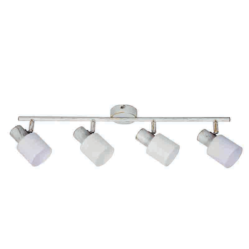 InLight Επιτοίχιο σποτ από μέταλλο σε απόχρωση λευκής πατίνας 4XE14 D:62cm (9079-4Φ-Λευκή Πατίνα)