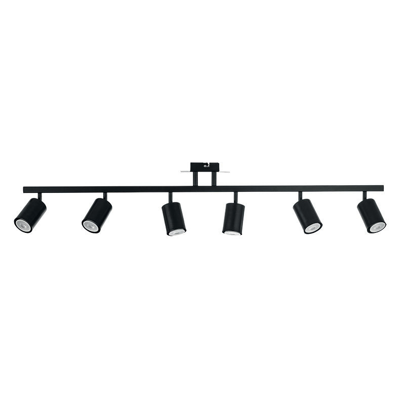 InLight Επιτοίχιο σποτ από μέταλλο σε μαύρη απόχρωση 6XGU10 D:110cm (9081-6)