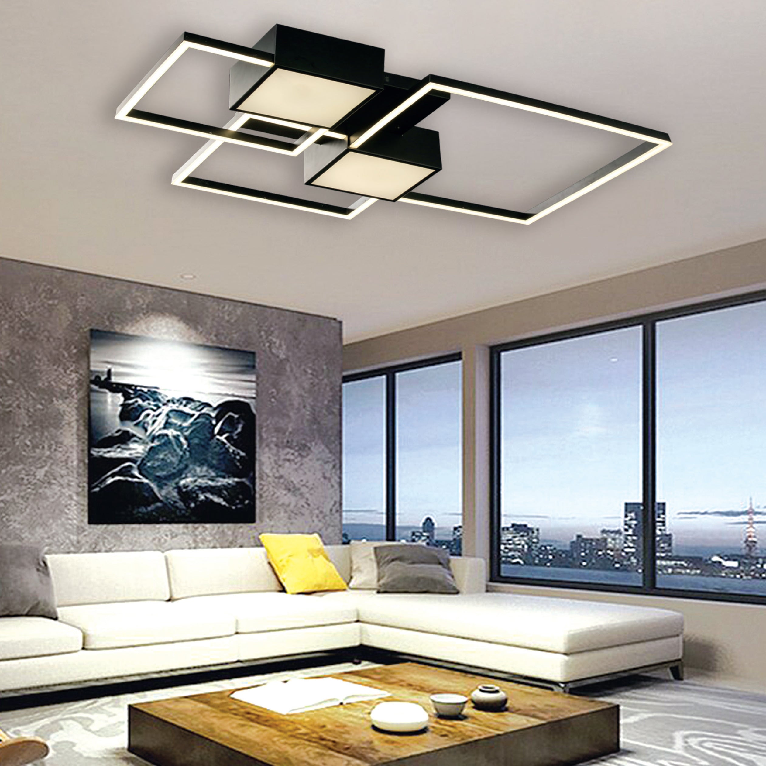 InLight Φωτιστικό οροφής από αλουμίνιο σε μαύρη απόχρωση (6156-BL)