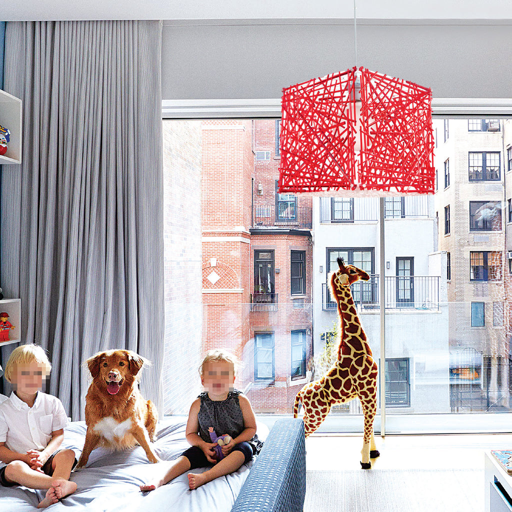 InLight Κρεμαστό φωτιστικό από ροζ plexiglass 1XE27 D:30cm (4339-Ροζ)