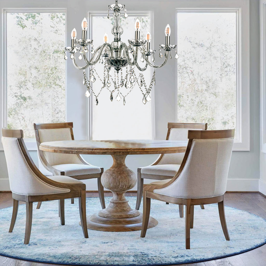 InLight Κρεμαστό φωτιστικό από φιμέ γυαλί και κρύσταλλα 6XE14 D:68cm (5314-6-FIME)