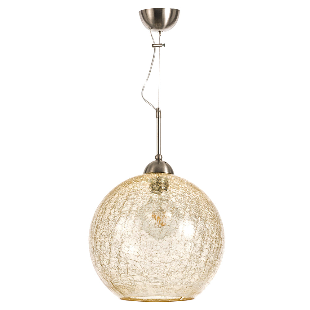 InLight Κρεμαστό φωτιστικό από μελί κρακελέ γυαλί 1XE27 D:30cm (4289-Α-Μελί)